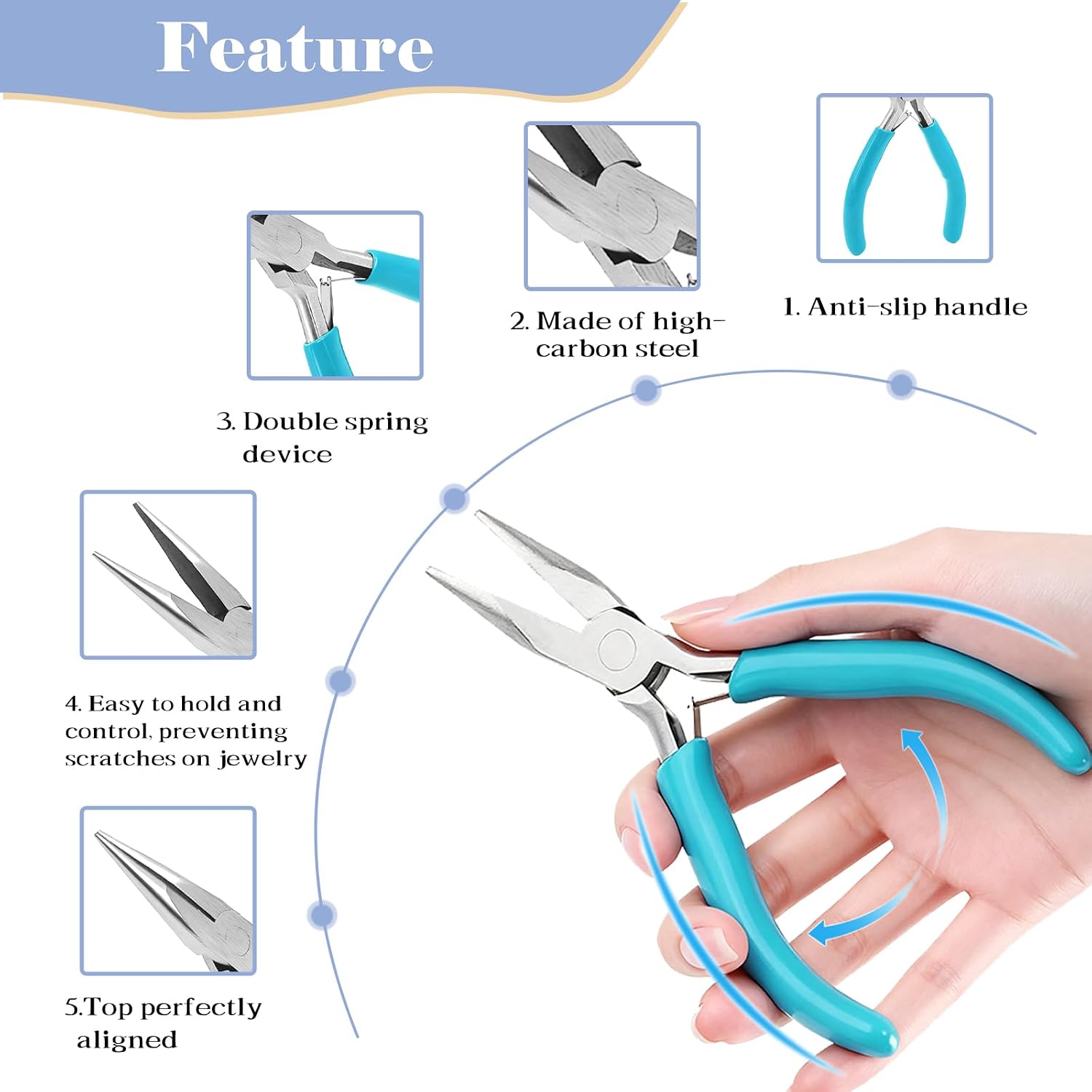 2Pcs Mini Jewelry Pliers Set Needle Nose Pliers for Jewelry Making Plier, Small Jump Ring Plier Chain Nose Repair Tool Kit for Beading Craft Wire Bending