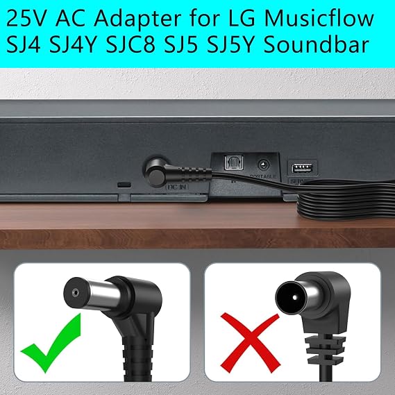 25V 50W AC/DC Power Adapter for LG Soundbar Compatible with Musicflow SK5Y SK6Y SK8Y NB3732A, NB3732A NB4533A NB3540 NB3730A NB4530 NB5540 NB5541 AS851 LAS851M DA-50F25 DA-38A25 EAY62909702 Charger