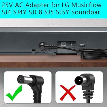 25V 50W AC/DC Power Adapter for LG Soundbar Compatible with Musicflow SK5Y SK6Y SK8Y NB3732A, NB3732A NB4533A NB3540 NB3730A NB4530 NB5540 NB5541 AS851 LAS851M DA-50F25 DA-38A25 EAY62909702 Charger