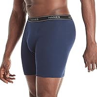 Vista 3 de Hanes Calzoncillos tipo bóxer para hombre, ropa interior de algodón suave y transpirable con cintura ComfortFlex, paquete múltiple