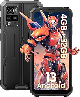 Blackview BV4800 Rugged Smartphone Unlocked, 7GB+32GB/1TB Expand Android Phone, IP68/IP69K Waterproof, 5180mAh Battery, 6.56"HD+Display, 3 Card Slots, Glove Mode, Dual SIM Unlocked Phones, Face Unlock