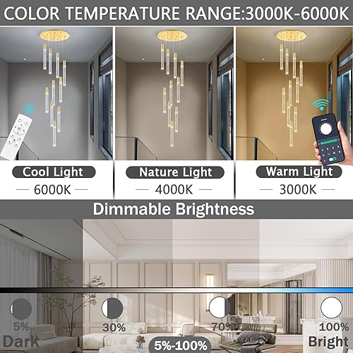 Miniatura 3 de Candelabros de luces largas para sala de estar, entrada, comedor moderno, luces LED, lámparas colgantes, lámparas de cristal, accesorios para