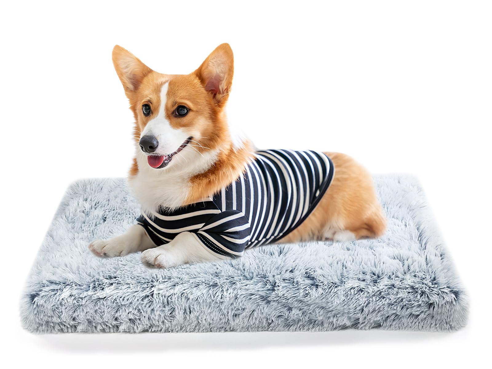 DONWEI Dog Bed Medium, Washable Dog Crate Mattress, Dog Cushion with Anti-Slip Bottom Pet Beds for Dogs 75x50x8cm, Grey