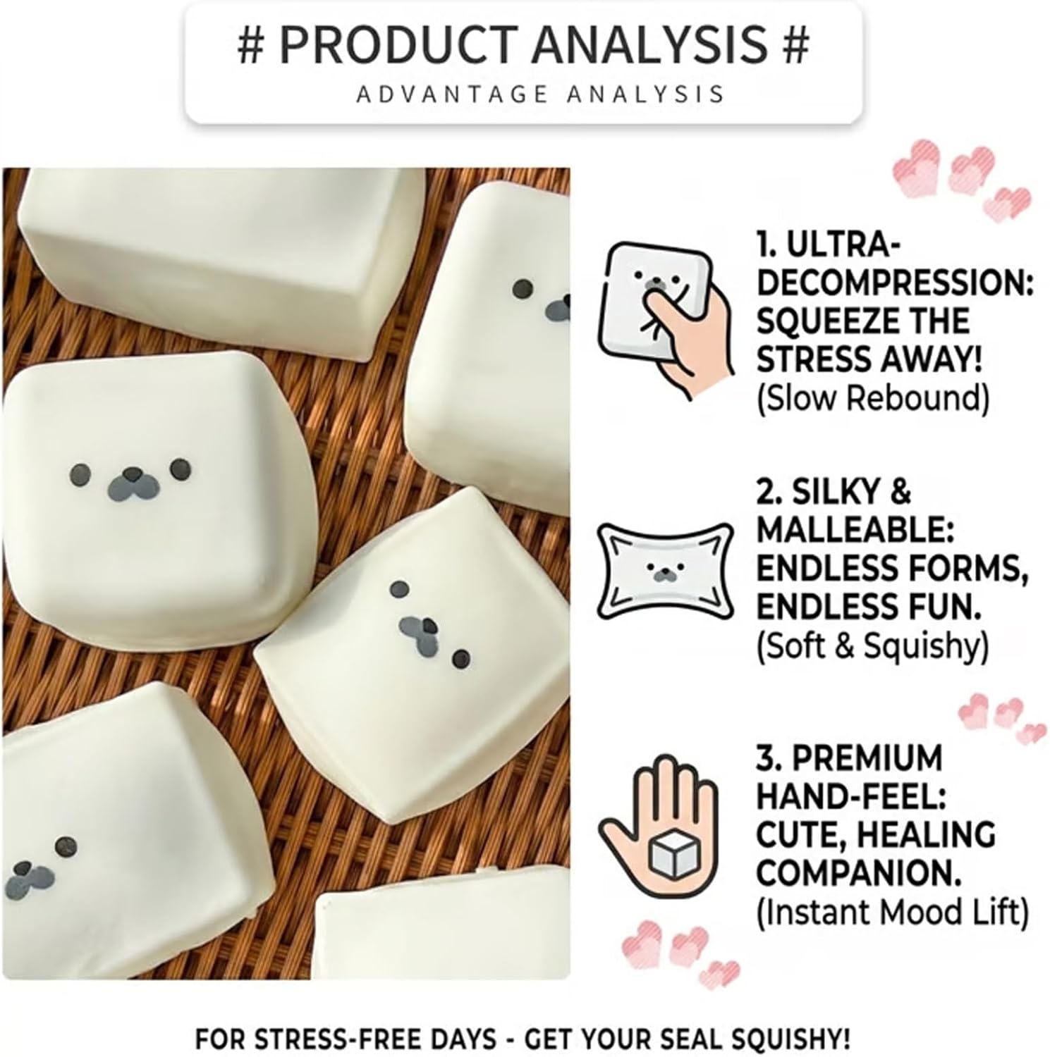 2026 New Extra Malleable Seal Milk Brick Squishy Toy Block Stress Relief Squishies Oversized Slow Rising Squeeze Block Big Food Sensory Fidget Toys for Adults(1PC)