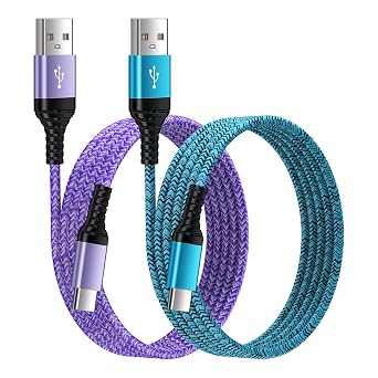 Type C Charger Fast Charging USB C Charger Cable Charger for Samsung Galaxy S26 Ultra S26 Plus A36 S25 FE A17 A16 A56 A15 A35 S25 Ultra S25 Plus S24 S23, Type C Car Android Phone Power Cord 2Pack 6FT