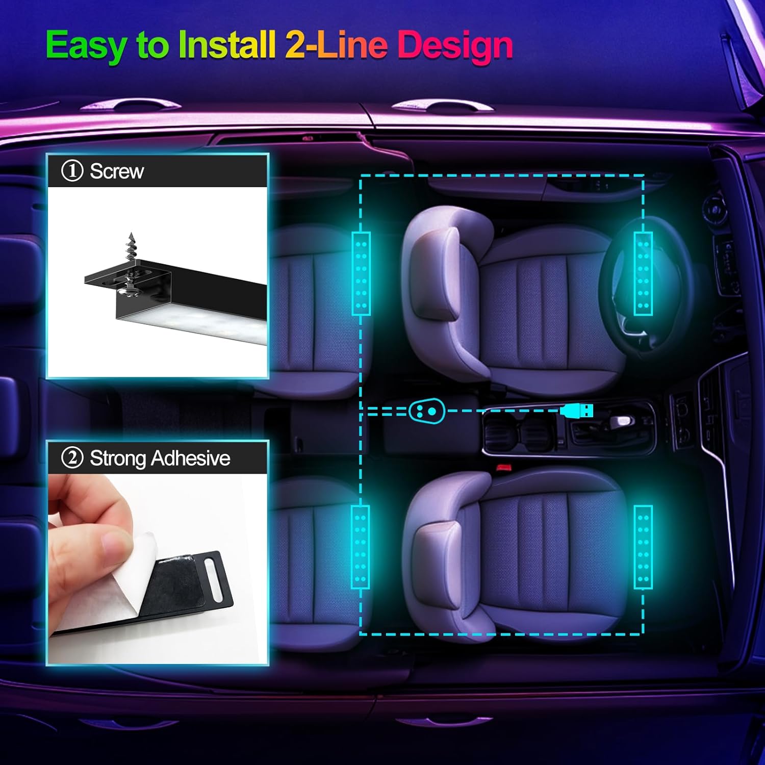 Car LED Lights Interior Showcase