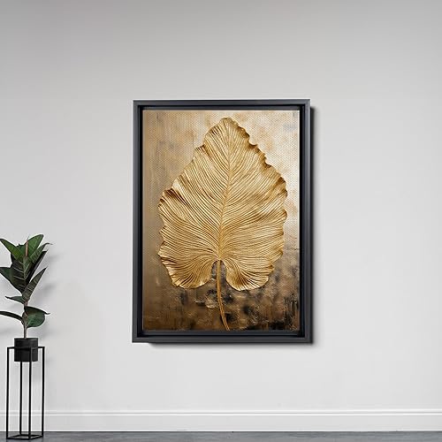 Miniatura 5 de Original Ginkgo biloba Print On Canvas, Modern Textured Gold Wall Art, Abstract Gold Leaves Print, Living room Wall Decor, Modern Home Decor, Arts