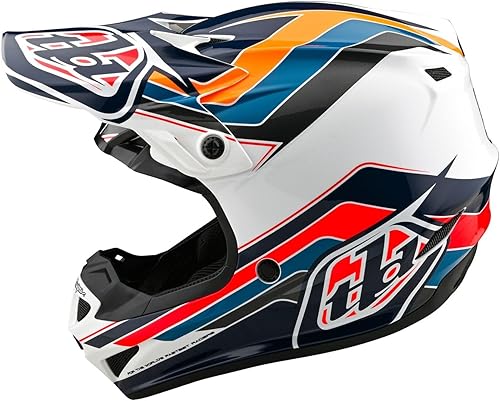 Troy Lee Designs SE4 - Casco de poliacrilita (2025) MIPS para motocross MX todoterreno, color azul bloque, talla XL