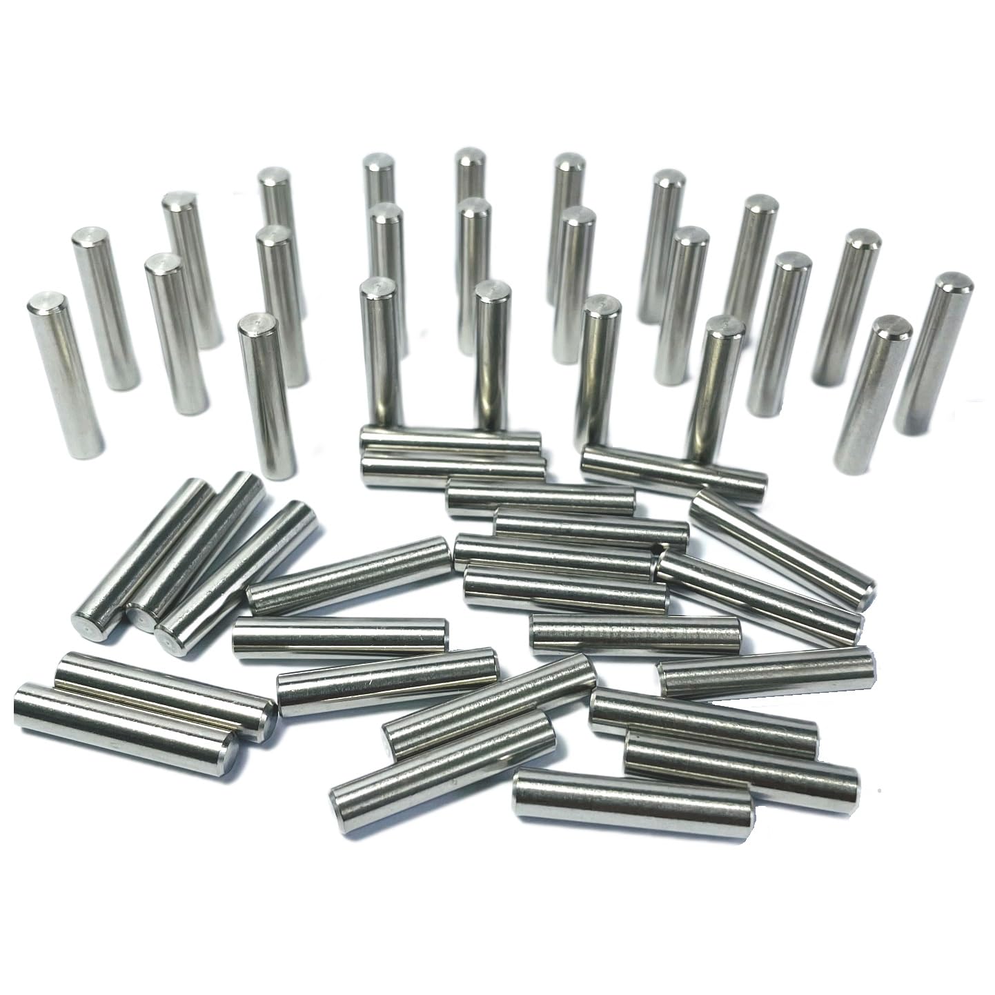 ZDingTech 50pcs 5mm x 25mm Dowel Pins,5mm Metal Dowel pins M5 5mm Shelf Pegs,Support Shelves,Metal Rod.Bearings Alloy Steel Wood Bunk Bed pegs