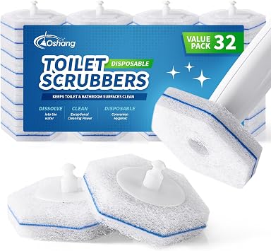 Compatible with Clorox Toilet Wand Disposable Toilet Brush Head Refills 32 Count, Wand Not Included
