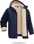Boladeci Men's Sherpa Lined Hoodie Jacket Winter Warm Heavy Weight Zip Up Hooded Sweatshirt Thick Fleece Coats