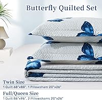 Vista 7 de ARTALL - Juego de edredón de 2 piezas con estampado de mariposas, de microfibra suave y ligera, colcha para cama, manta con funda de almohada