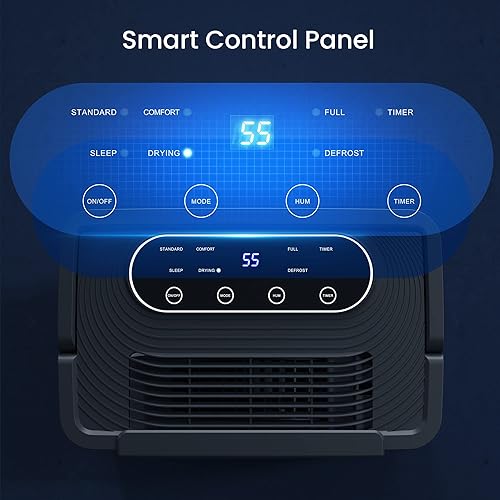 Miniatura 3 de Yaufey Deshumidificador de 60 pintas para espacios de cobertura del hogar y sótano de hasta 5,000 pies cuadrados, silencioso, elimina la humedad,