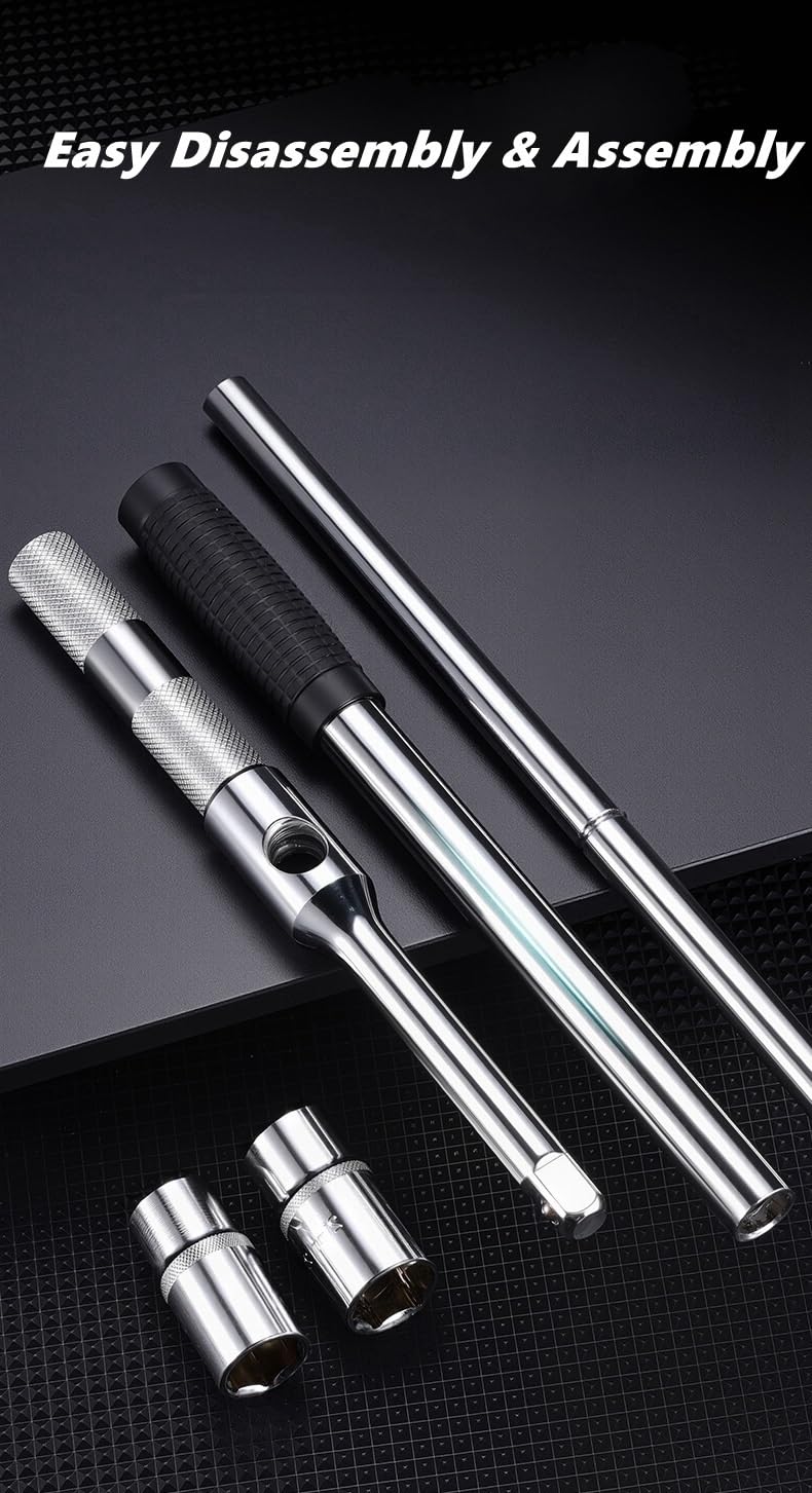 Klucze dynamometryczne Teleskopowy klucz do opon z przedłużonym uchwytem Regulowana nakrętka koła nasadkami (17 mm 19 21 23 mm) mały klucz dynamometryczny(Type A)