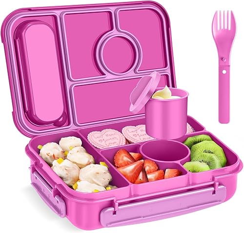 Miniatura 11 de Lonchera Bento para Adultos, Lonchera para Niños, Recipientes para Almuerzo para Adultos/Niños/Niños Pequeños, Lonchera Bento de 5 Compartimentos