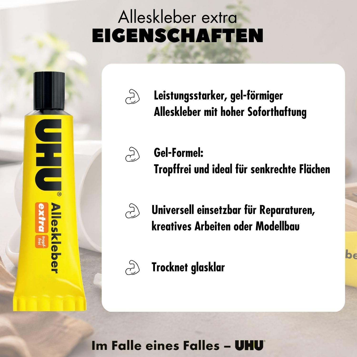 UHU Alleskleber extra BONUSPACK, Tuben 4x31g – Ansicht 2