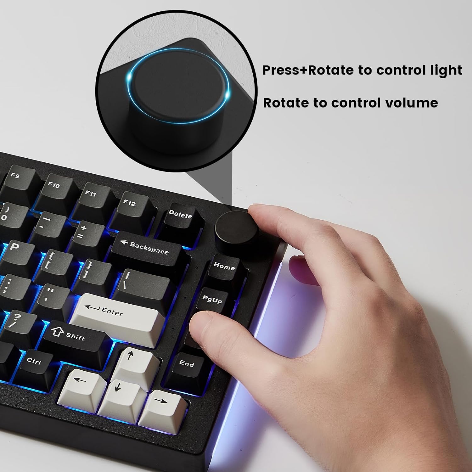 Akko 5075 V3 Black & Silver Gaming Keyboard, 75% Multi-Modes Gasket Mount Mechanical Keyboard Programmable with RGB Backlit Hot-swappable Frost Pink Switch