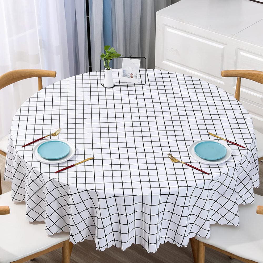 Mantel Antimanchas Rectangular Impermeable PVC Anti Caliente Manteles para Mesas de Tela White 260cm de Diámetro Redondo
