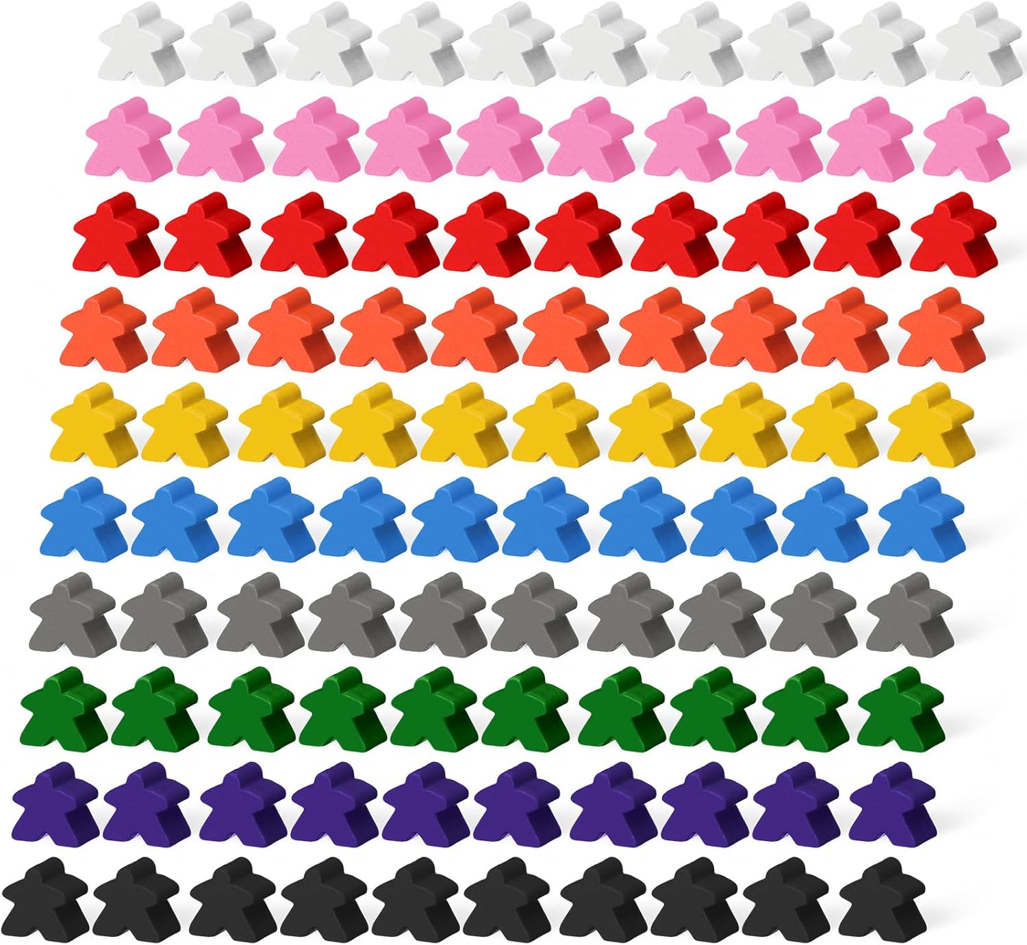 Arrowbash 200 Pcs Wooden Meeples Multi Color Meeples Pieces Family Games Accessories Board Game Tokens Ideal for Sorting Counting Game Night Party