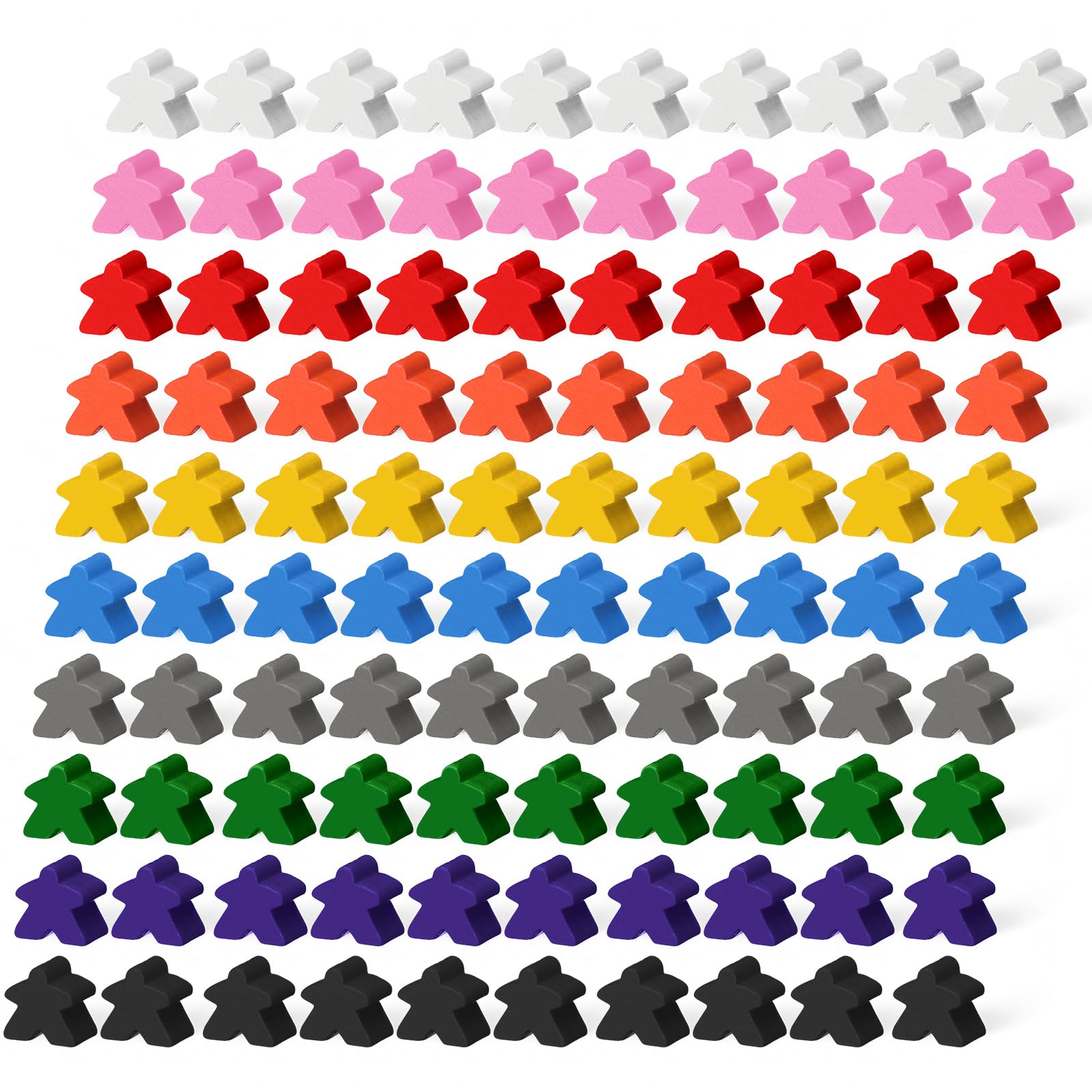 Arrowbash 200 Pcs Wooden Meeples Multi Color Meeples Pieces Family Games Accessories Board Game Tokens Ideal for Sorting Counting Game Night Party