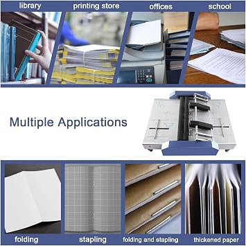 Paper Folding Machine,Folding Binding Machine, A3 Size Pamphlet Stapler,5/4 Nail Positions,Automatic Booklet Maker Machine,Stitching&Folding in One,for Factory,School,Home,5nails(a)
