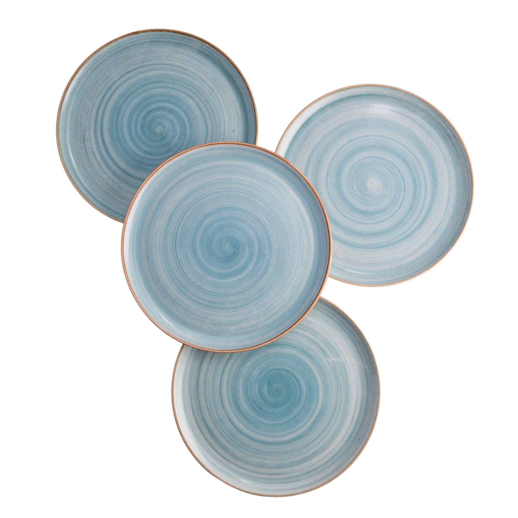 Corona Ceramic Dinner Plates set of 4 | Blue Caoba 11.1 in | Service for 4 | Ceramic | Hand Painted | Microwave Oven Dishwasher Safe | Set 4 platos Pandos | Cerámica