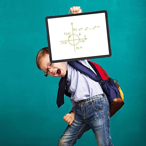 Miniatura 7 de TSJ OFFICE - Pizarra blanca pequeña de borrado en seco de 12 x 16 pulgadas, mini caballete de escritorio de doble cara, pizarra magnética portátil