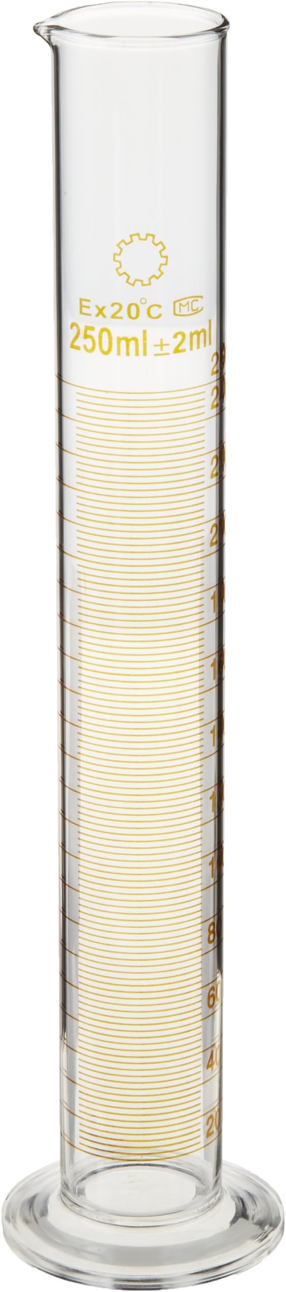 Ajax Scientific Borosilicate Glass Measuring Cylinder with Round Base and spout, 250mL