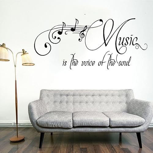 Miniatura 4 de Calcomanía de pared con música, para instrumentos musicales, decoración de aula, piano para estudio en casa, guitarra, violín, saxofón, dormitorio,