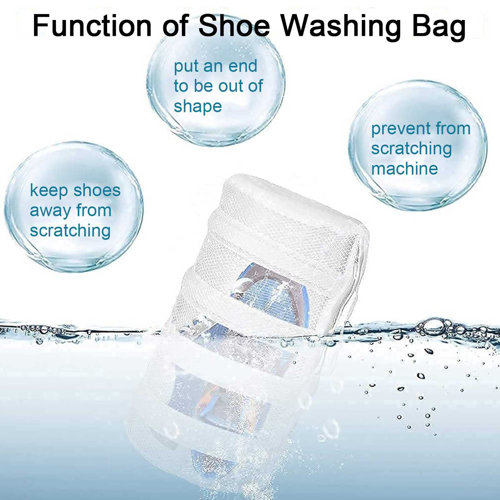 Schuhwaschmaschine Waschbeutel, Wäscherei-Mesh-Tasche for Sneakers, Socken, BHS, geeignet for den Reiseholzlager (4 Stück)