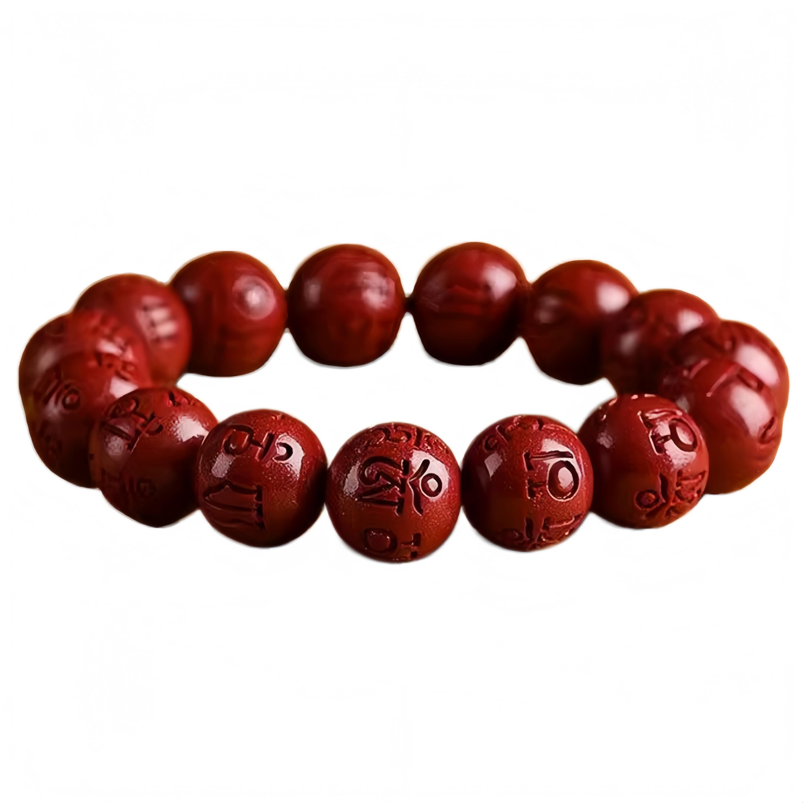 Bracciale Elastico Bracciale In Cinabro Rosso Scuro