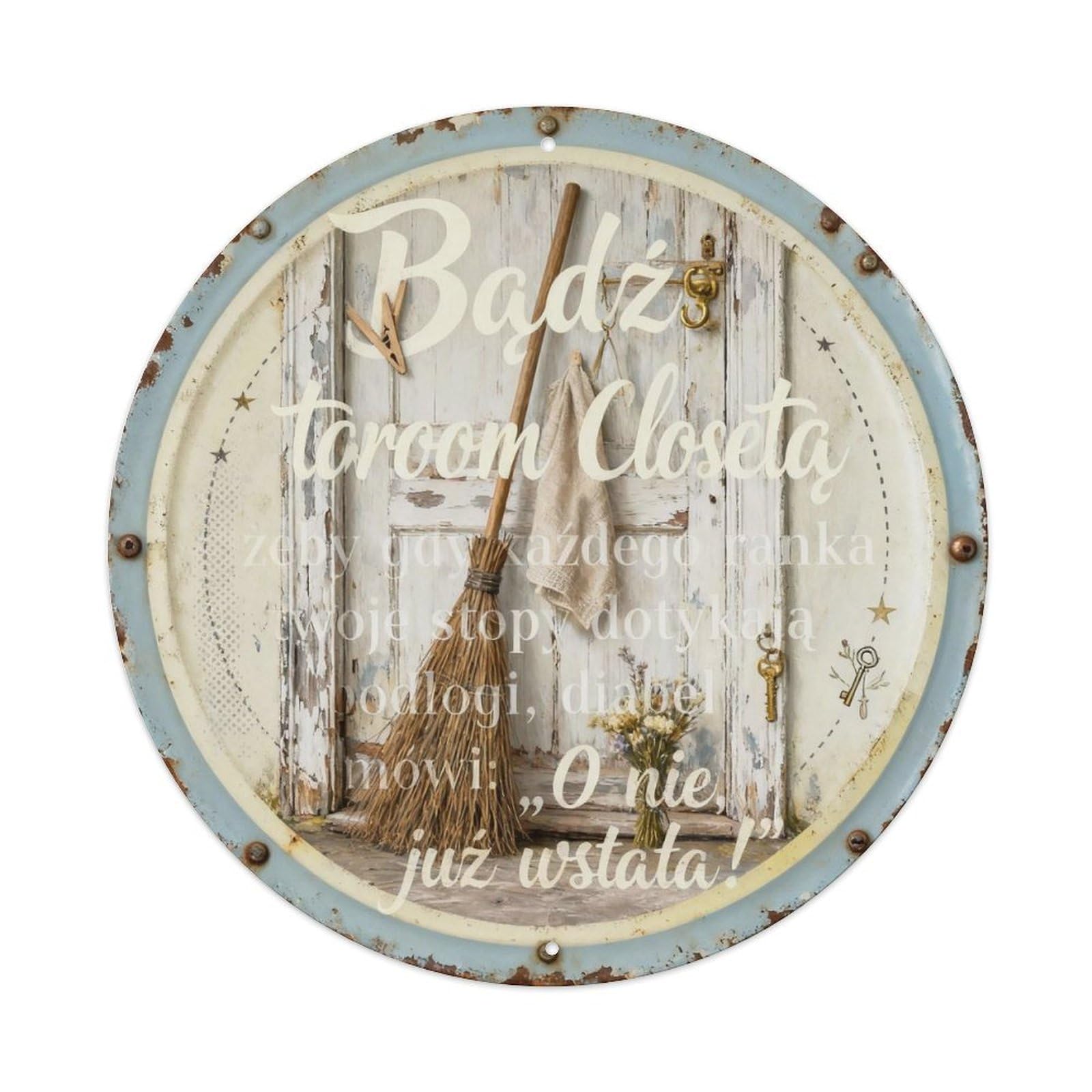 Old Broom Closet Metal Tin Sign Plaque
