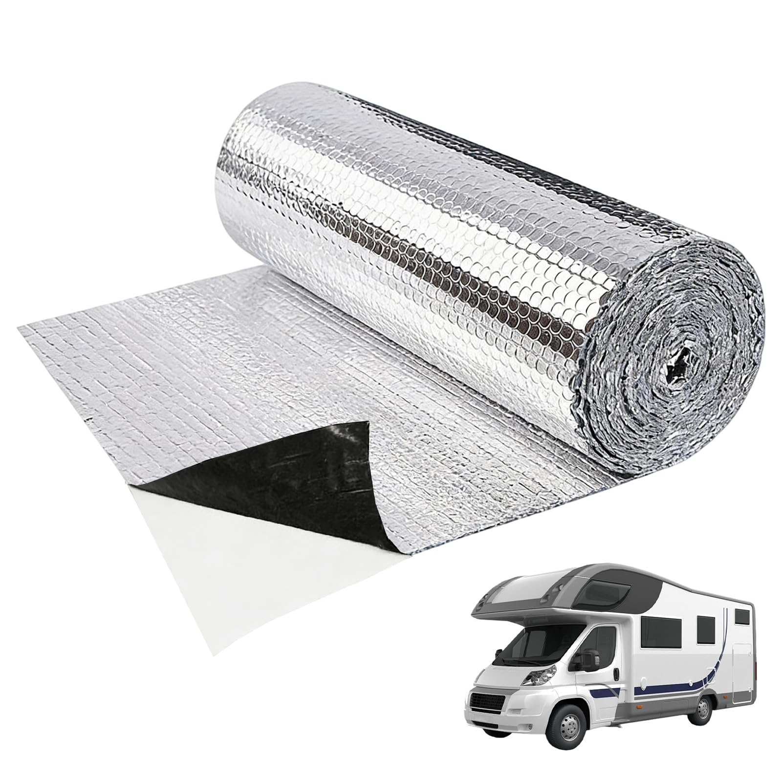 Selbstklebende Alubutyl Dämmmatte für Auto Schalldämmung – 40 cm x 5 Meter Anti-Dröhn Matte zur Geräusch- und Wärmedämmung in Fahrzeugen
