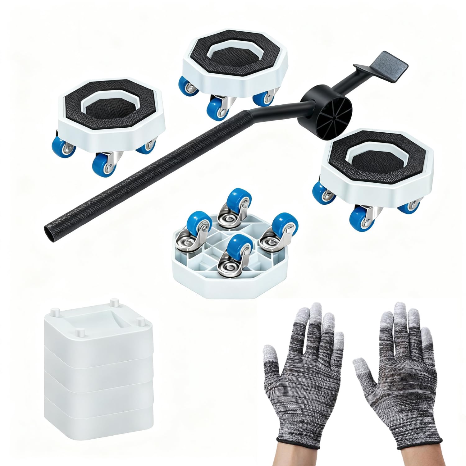 Furniture Moving Wheels with 360° Rotating Transport Roller, Heavy Duty Furniture Lifter Sliders Tool, 350kg Max Load Capacity, Furniture Movers for Moving Heavy Furniture, Sofa, Cabinet