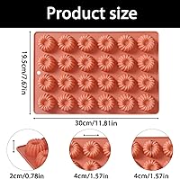 Vista 2 de Mini Buntz Cake Silicone Pan, 24-Cavity Nonstick Fluted Tube Ring Cake Pan for Baking, Donuts Silicone Mold for Mousse Cupcake Chocolate Jelly