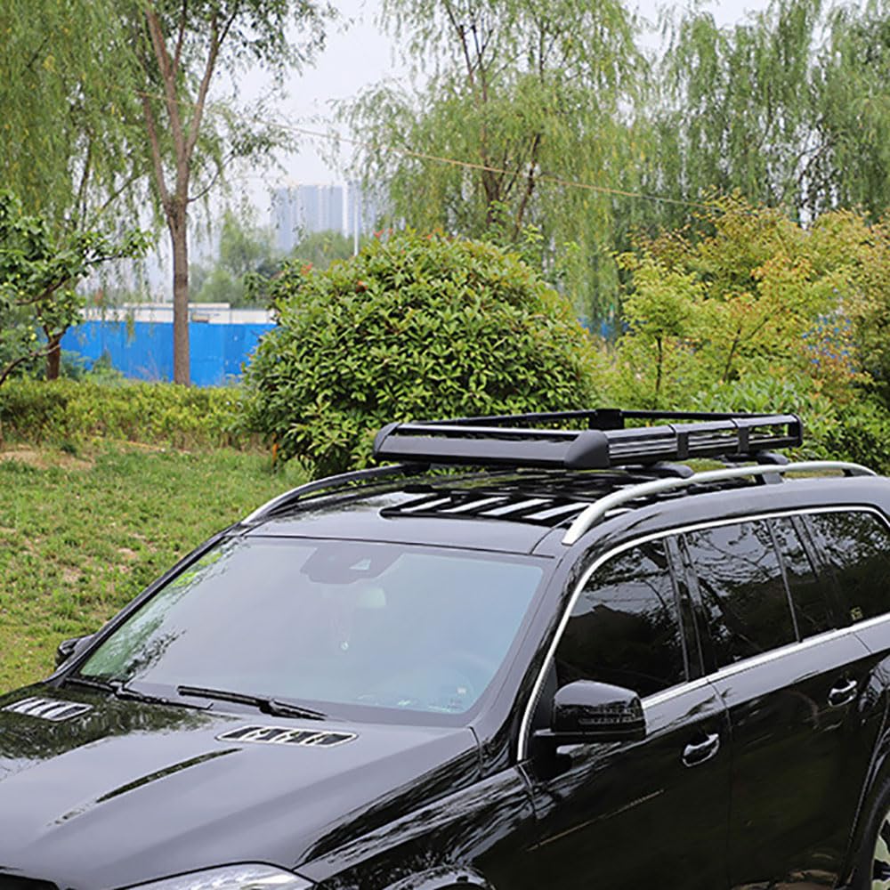 KAnduo Bagażniki samochodowe Bagażnik dachowy Bagażnik Bagażnik dachowy Bagażnik Kompatybilny z Jeep Compass 2017-2025, Black 130 cm * 100 cm