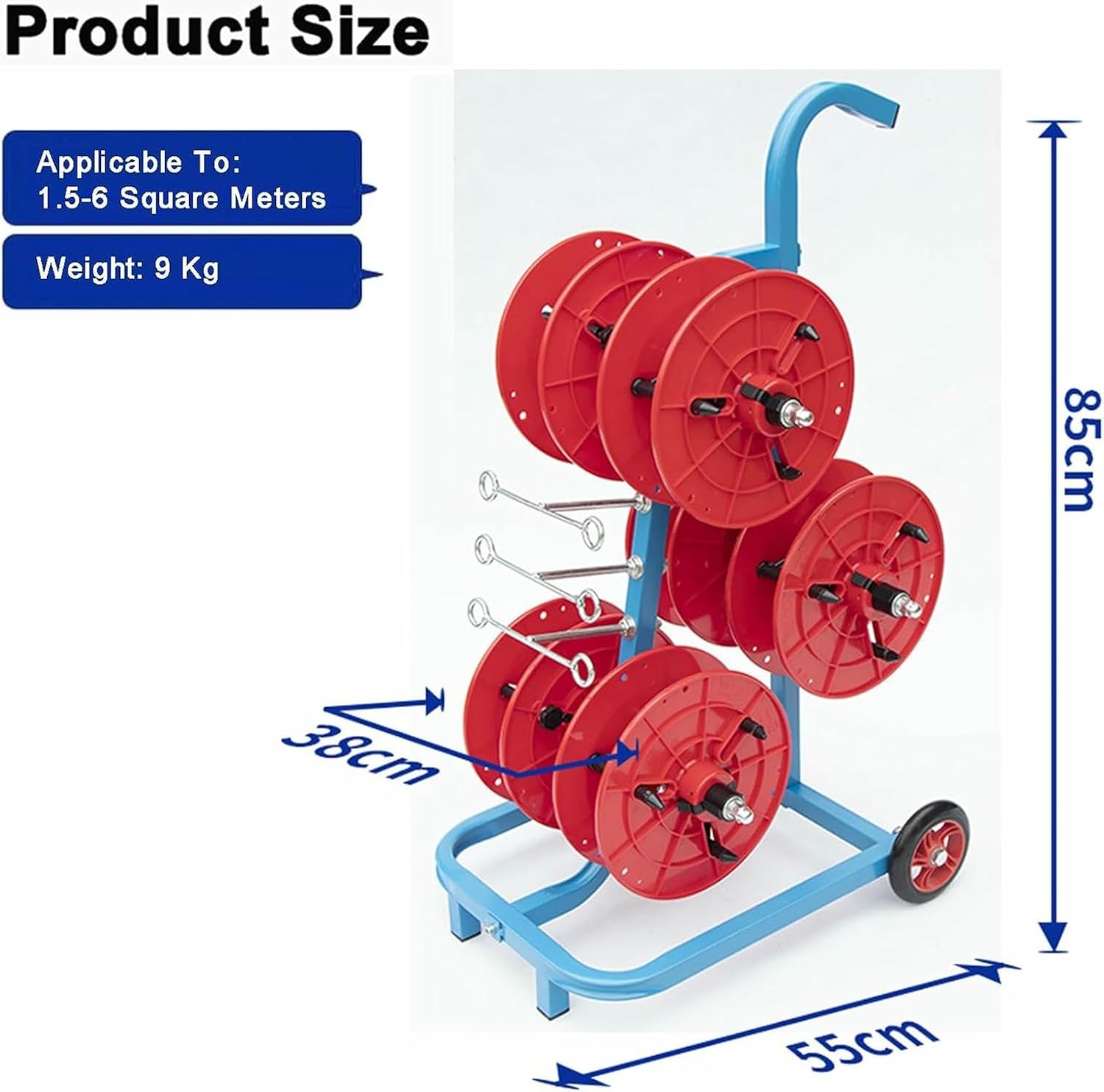 Wire Spool Rack with Wheels,5/6 Axle Cable Caddy,Removable Electrical Wire Spool Holder Cart,for Industrial and Retail Wire Pullers
