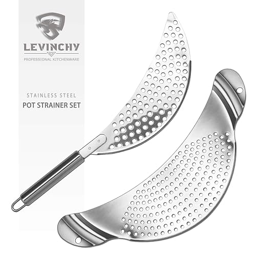 LEVINCHY 2-Piece Stainless Steel Kitchen Pot Strainer