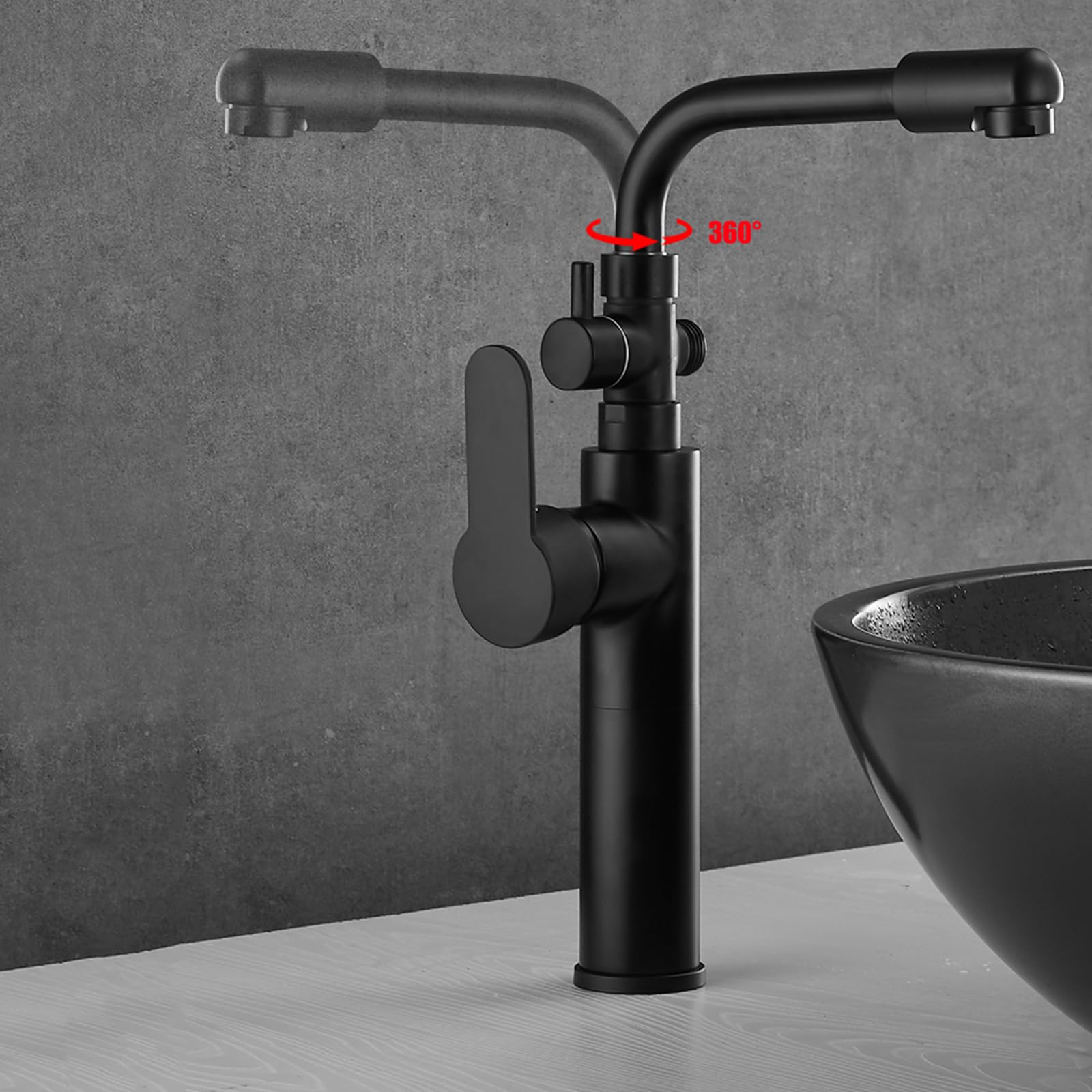 Rubinetto per Lavatrice Doppia Uscita Rubinetti Bagno Da Appoggio Miscelatore Lavabo Monoforo Acqua Calda E Fredda,Bianco