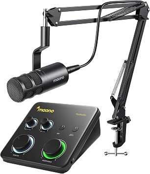 MAONO USB Audio Interface for PC & XLR Dynamic Microphone Interface with XLR Input 24-bit/192kHz Routing Software Loopback for Recording Music, Guitar, Podcast, Streaming