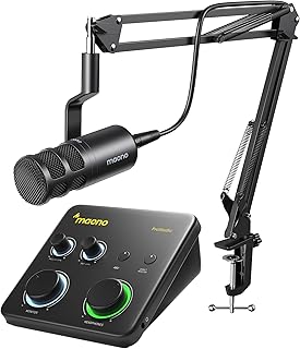 MAONO USB Audio Interface for PC & XLR Dynamic Microphone: Interface with XLR Input 24-bit/192kHz Routing Software Loopback for Recording Music, Guitar, Podcast, Streaming
