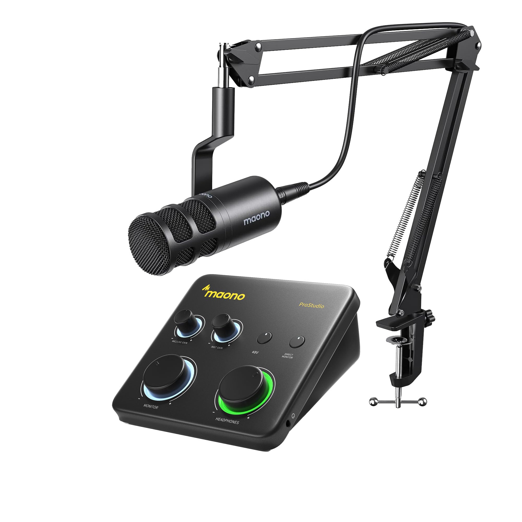 MAONO USB Audio Interface for PC & XLR Dynamic Microphone: Interface with XLR Input 24-bit/192kHz Routing Software Loopback for Recording Music, Guitar, Podcast, Streaming