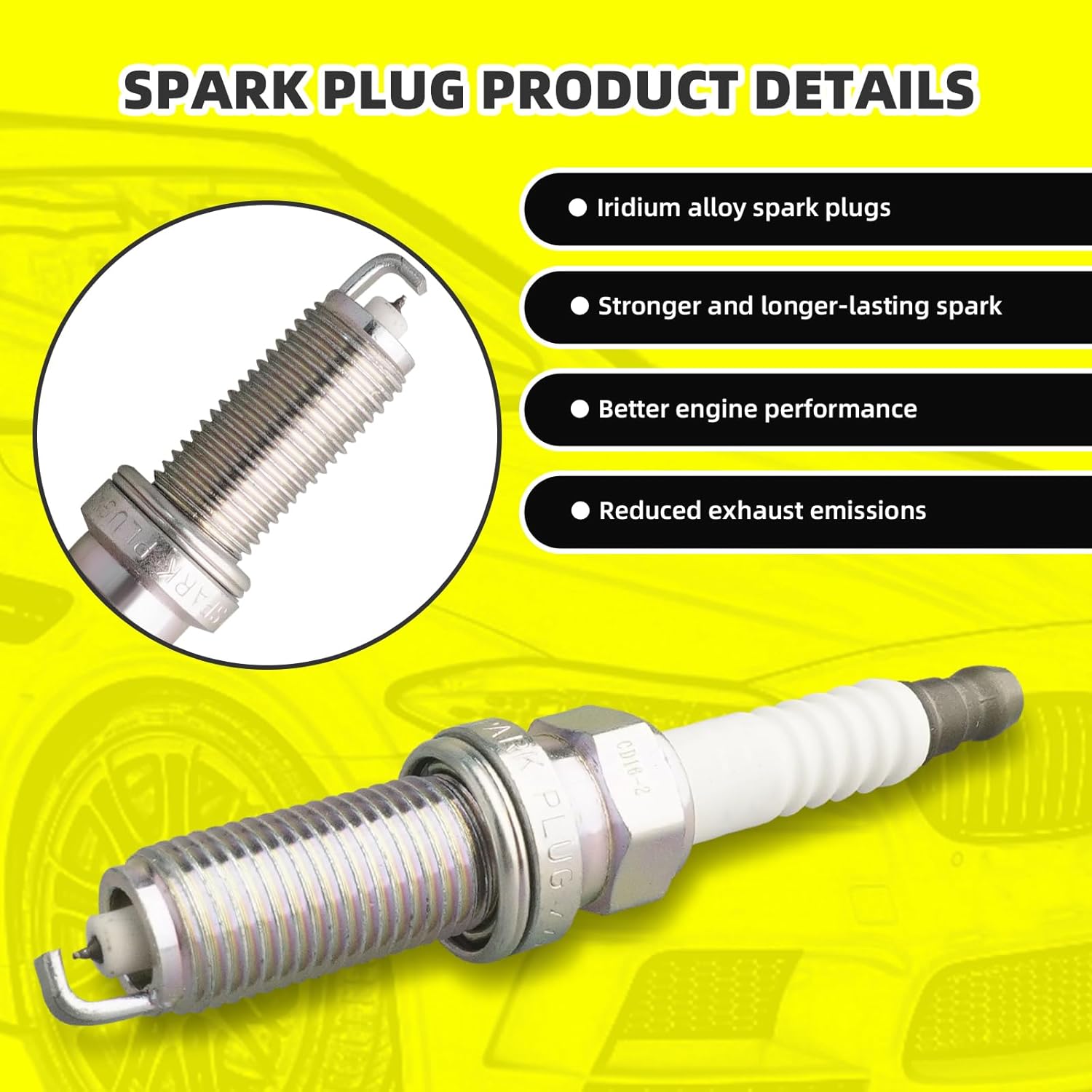 Set of 4 Ignition Coils Pack UF747 22433AA700 & 4 PCS Iridium Spark Plugs Compatible with Subaru XV Crosstrek Forester Legacy Outback - 2.0L 2.5L H4