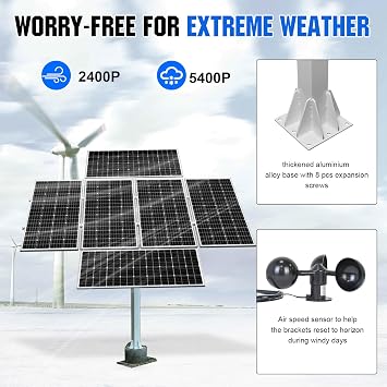 ECO-WORTHY Solar Panel Dual Axis Tracking System (Increase 40% Power) with Tracker Controller, Complete Solar Tracker Kit, Ideal for Different Solar Panels, for Yard/Farm/Field
