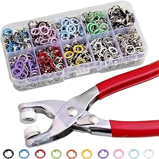 スナップボタン 100セット ハトメパンチセット 金属リングボタン ペンチ付き 衣類 ホックセット ボタン バッグ用 ジーンズアクセサリーなどに適し | 操作が簡単 布革製品 DIY手作り