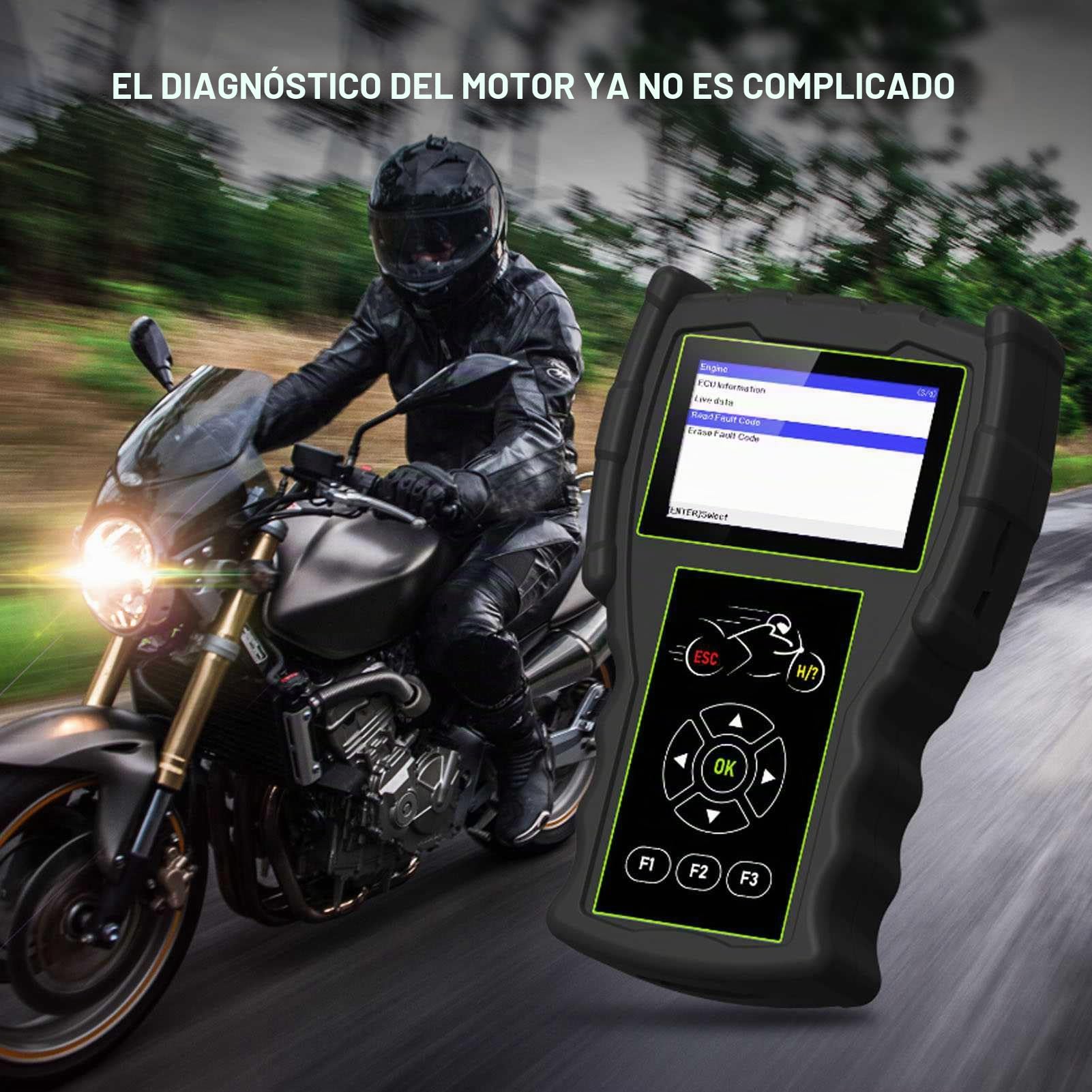 Herramienta de Diagnóstico de Motocicleta, para Escáner de Motocicleta M100 Pro Lector de Código de Falla OBD Multifunción de Alto Rendimiento
