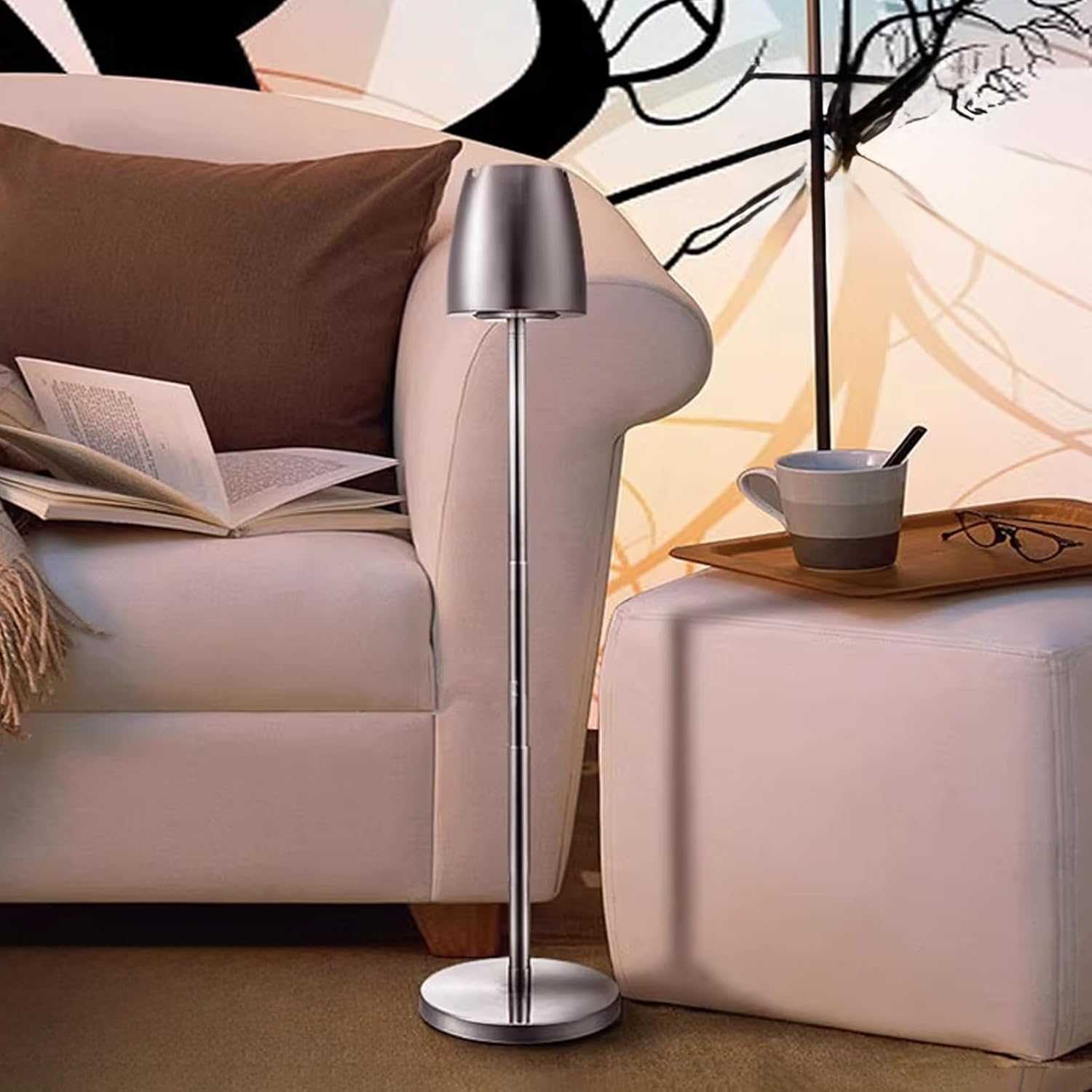 Sliver Standing Ashtrays, Stainless Steel Ashtrays, Indoor and Outdoor Covered Ashtray Suitable for Patio, Home & Office Decoration(Silver A)