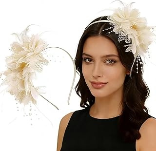 Fascinators for Women Ribbon Feather Tea Party Headwear