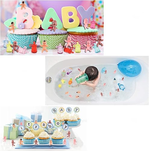 Miniatura 9 de 240 mini muñecas de plástico para bebés, figuras pequeñas de bebé de 1 pulgada de tamaño King Cake de plástico para baby shower, recuerdos de