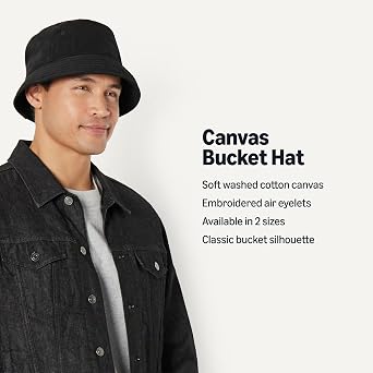 Amazon Essentials Men's Washed Cotton Canvas Bucket Hat